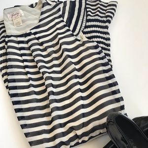 Black &white pleated airy cute summer dress